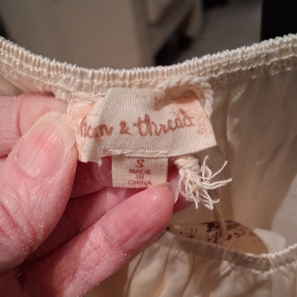 Hem & Thread Ivory Ruffle Blouse - Picture 2 of 5